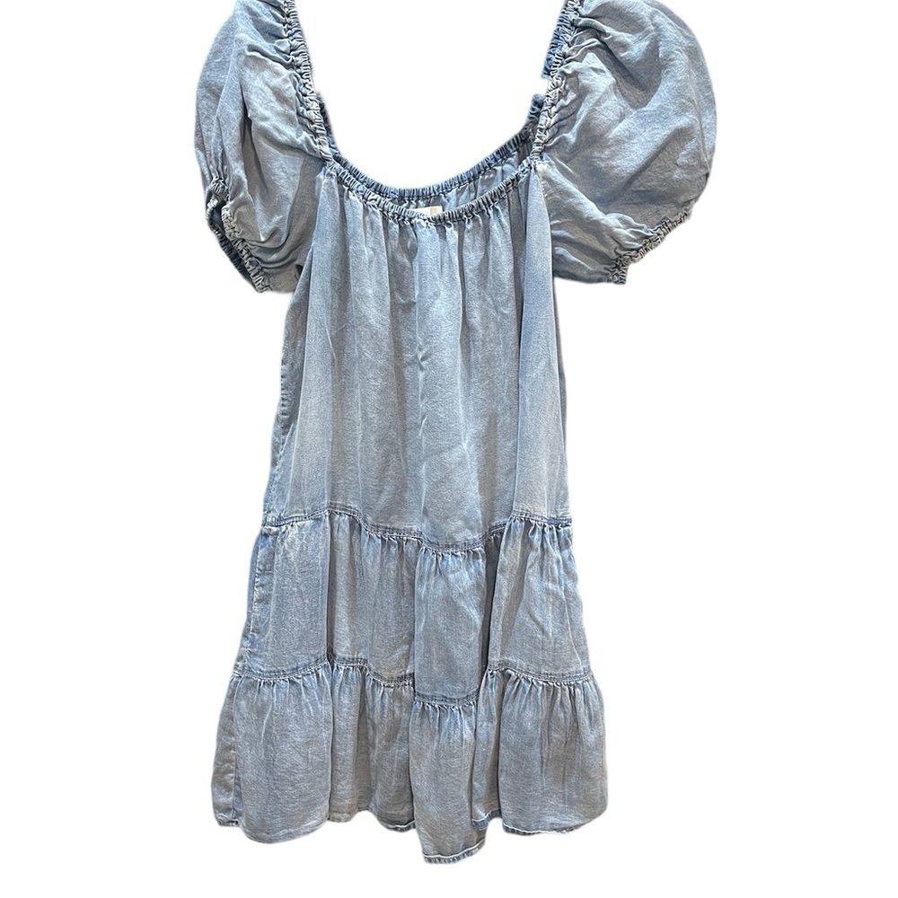 NEW, Mustard Seed, Chambray/Denim Short Sleeved Dress, Size Small - Picture 13 of 16